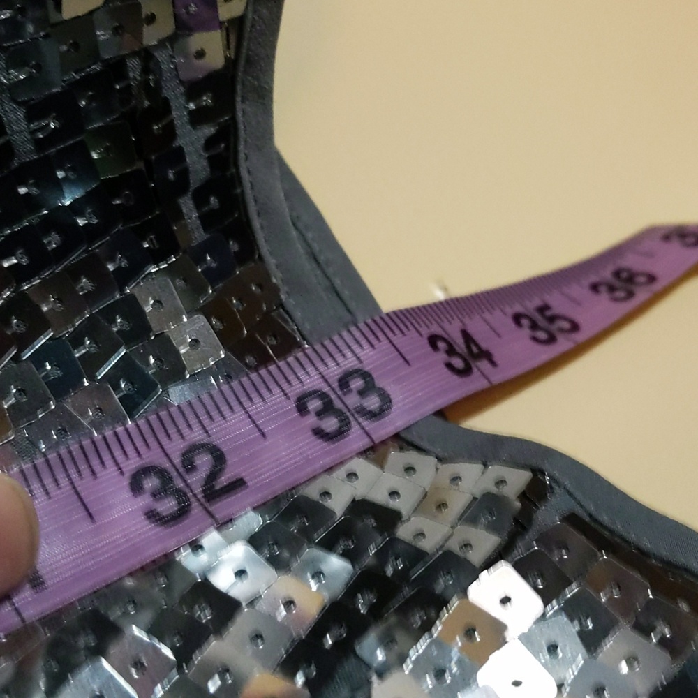 Joe Fresh| NWT Silver Spaghetti Strap Square Sequined Dress - Picture 7 of 13